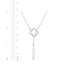 Thumbnail Image 3 of Name & Diamond Accent Clover Lariat Necklace Sterling Silver 22&quot;