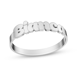 Bubble Print Name Ring Sterling Silver