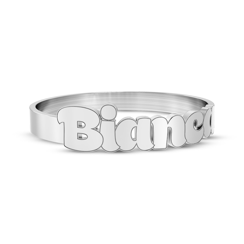 Main Image 3 of Bubble Print Name Ring Sterling Silver