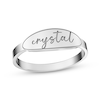 Thumbnail Image 1 of Personalized Oval Signet Ring 14K White Gold