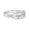 Thumbnail Image 3 of Personalized Oval Signet Ring 14K White Gold