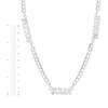 Thumbnail Image 2 of Diamond 3 Name Station Curb Chain Necklace 1/15 ct tw Sterling Silver 18&quot;