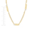 Thumbnail Image 2 of Diamond 3 Name Station Curb Chain Necklace 1/15 ct tw 14K Yellow Gold 18&quot;