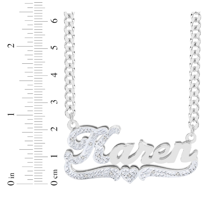 Main Image 2 of Diamond Script Name Necklace 1/20 ct tw Sterling Silver 18&quot;