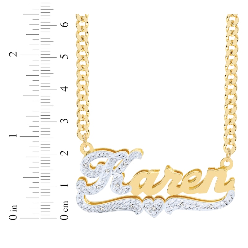 Diamond Script Name Necklace 1/20 ct tw 14K Yellow Gold 18"