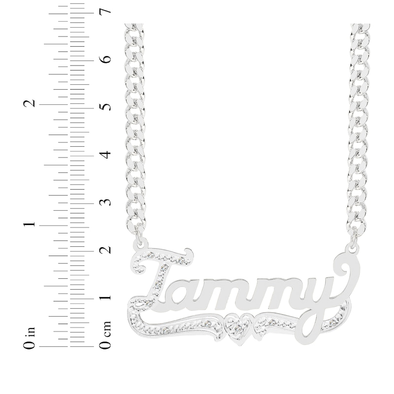 Main Image 2 of Diamond Script Name Necklace 1/20 ct tw Sterling Silver 18&quot;