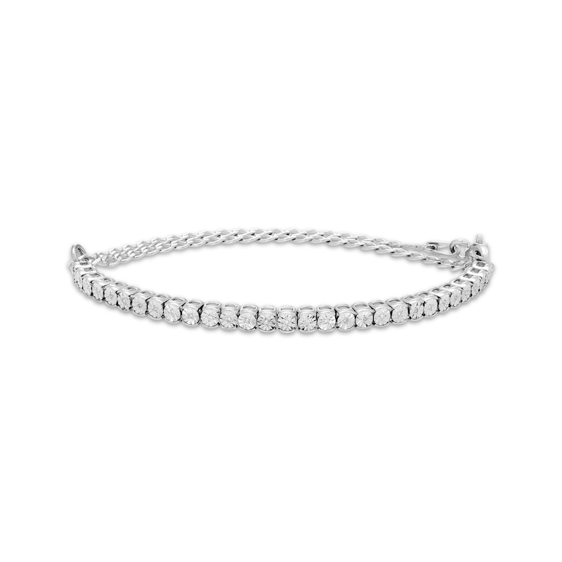 Main Image 1 of Diamond Adjustable Line Bracelet 1/20 ct tw Sterling Silver 6.25&quot; to 9&quot;