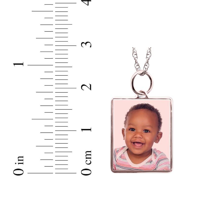 Main Image 3 of Small Rectangle Photo Charm Necklace 10K Rose Gold 18&quot;