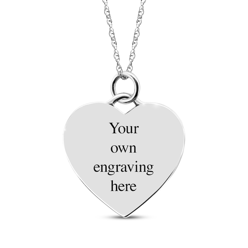 Main Image 2 of Medium Heart Photo Charm Necklace 10K White Gold 18&quot;