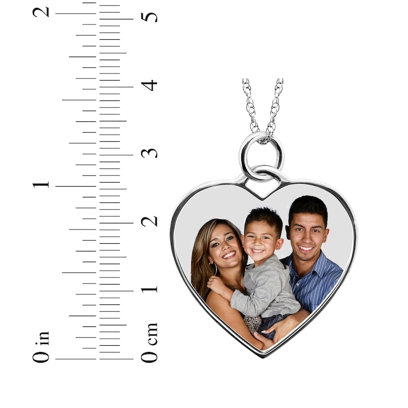 Main Image 3 of Medium Heart Photo Charm Necklace 10K White Gold 18&quot;