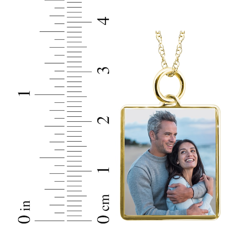 Main Image 3 of Medium Rectangle Photo Charm Necklace 10K Rose Gold 18&quot;