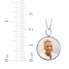 Thumbnail Image 3 of Small Round Rope Edge Photo Charm Necklace Sterling Silver 18&quot;