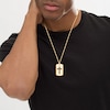 Thumbnail Image 4 of Men's Double Dog Tag Photo & Cross Swivel Necklace 10K Yellow Gold 22&quot;