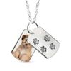 Thumbnail Image 1 of Double Dog Tag Photo & Footprints Swivel Necklace 10K White Gold 18&quot;