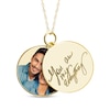 Thumbnail Image 1 of Double Round Photo & Handwritten Message Charm Swivel Necklace 10K Yellow Gold 18&quot;