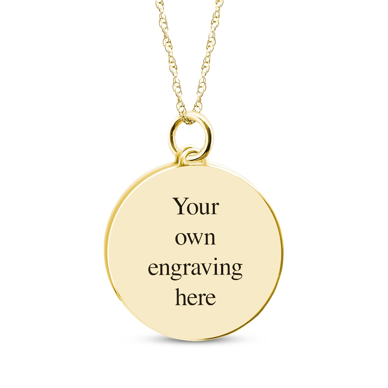 Main Image 2 of Double Round Photo & Handwritten Message Charm Swivel Necklace 10K Yellow Gold 18&quot;