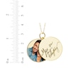 Thumbnail Image 3 of Double Round Photo & Handwritten Message Charm Swivel Necklace 10K Yellow Gold 18&quot;