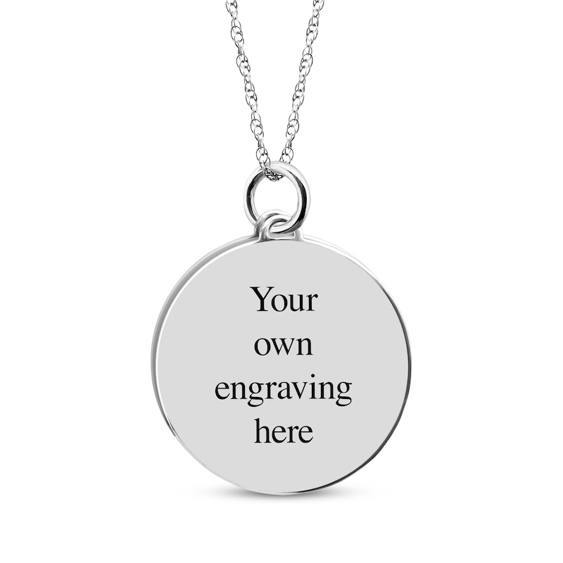 Main Image 2 of Double Round Photo & Handwritten Message Charm Swivel Necklace 10K White Gold 18&quot;