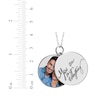 Thumbnail Image 3 of Double Round Photo & Handwritten Message Charm Swivel Necklace 10K White Gold 18&quot;