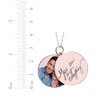 Thumbnail Image 3 of Double Round Photo & Handwritten Message Charm Swivel Necklace 10K Rose Gold 18&quot;