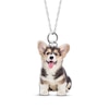 Thumbnail Image 1 of Pet Outline Charm Necklace Sterling Silver 18&quot;