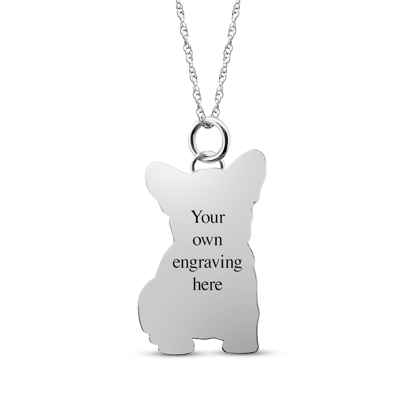 Main Image 2 of Pet Outline Charm Necklace Sterling Silver 18&quot;