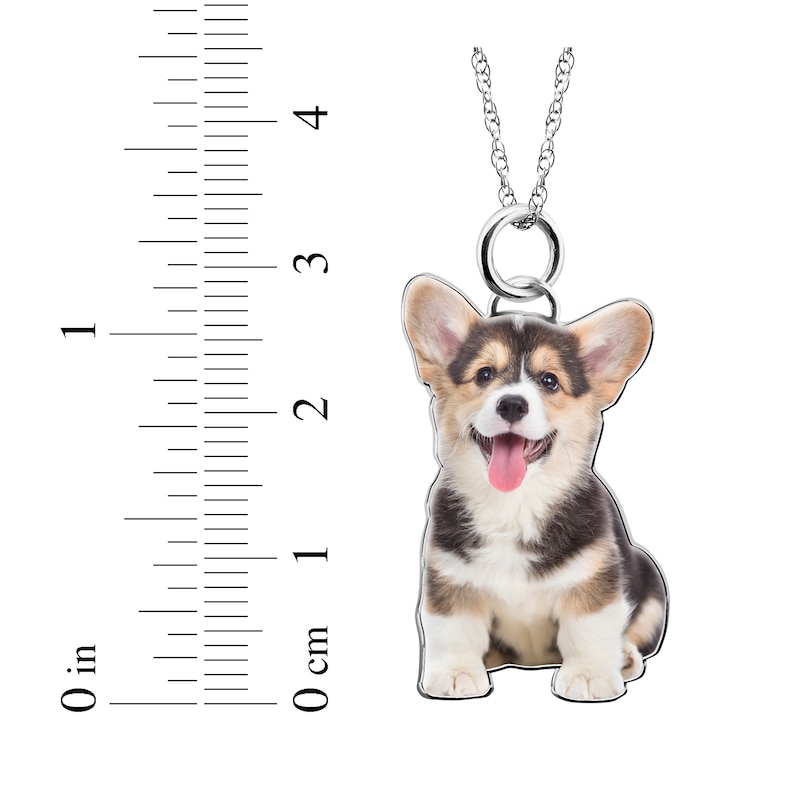 Main Image 3 of Pet Outline Charm Necklace Sterling Silver 18&quot;