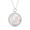 Thumbnail Image 2 of Mother of Pearl & White Lab-Created Sapphire Photo Locket Necklace Sterling Silver 18&quot;