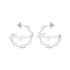 Thumbnail Image 1 of Script Name Paperclip Chain J-Hoop Earrings Sterling Silver