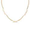 Thumbnail Image 0 of Three-Name Curb Chain Necklace 14K Yellow Gold 18"