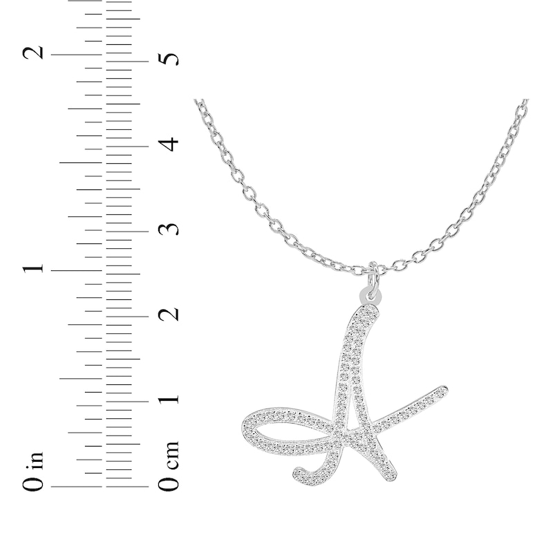 Main Image 2 of Diamond Initial Necklace 5/8 ct tw Sterling Silver 18&quot;