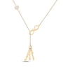 Thumbnail Image 1 of Diamond Accent Three-Name Tassel Infinity Lariat Necklace 10K Yellow Gold 18&quot;