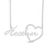 Thumbnail Image 1 of Diamond Heart & Script Name Necklace 3/8 ct tw Sterling Silver 18&quot;