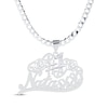 Thumbnail Image 1 of #1 & Script Name Necklace Sterling Silver 18&quot;