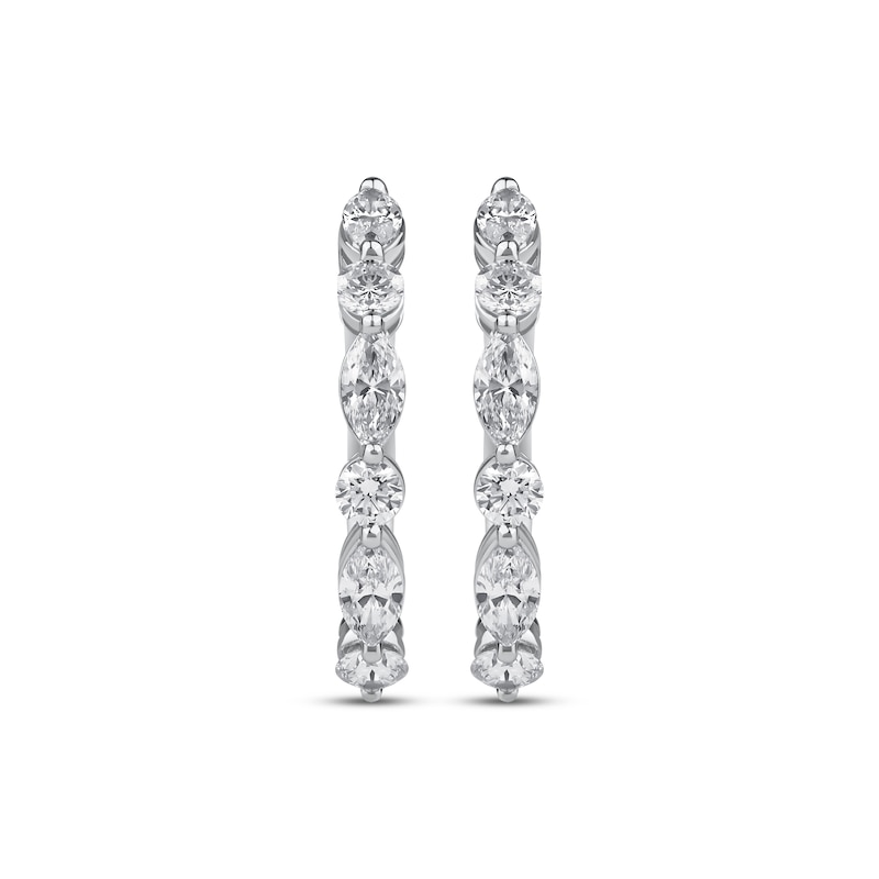 Lab-Created Diamonds by KAY Marquise & Round-Cut Hoop Earrings 1-1/2 ct ...