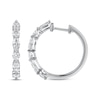 Thumbnail Image 3 of Lab-Grown Diamonds by KAY Marquise & Round-Cut Hoop Earrings 1-1/2 ct tw 10K White Gold