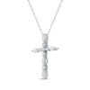 Thumbnail Image 1 of Lab-Grown Diamonds by KAY Marquise & Round-Cut Cross Necklace 3/4 ct tw 10K White Gold 18"