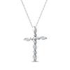 Thumbnail Image 2 of Lab-Grown Diamonds by KAY Marquise & Round-Cut Cross Necklace 3/4 ct tw 10K White Gold 18"