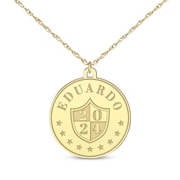 Graduation Name & Year Disc Necklace 14K Yellow Gold 22&quot;