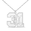 Thumbnail Image 0 of Football Double Digit Number & Name Necklace Sterling Silver 22"