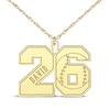 Thumbnail Image 1 of Baseball Double Digit Number & Name Necklace 10K Yellow Gold 22&quot;