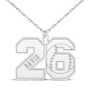 Thumbnail Image 1 of Baseball Double Digit Number & Name Necklace Sterling Silver 22&quot;