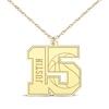 Thumbnail Image 1 of Basketball Double Digit Number & Name Necklace 14K Yellow Gold 22&quot;