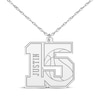 Thumbnail Image 0 of Basketball Double Digit Number & Name Necklace Sterling Silver 22"