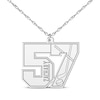 Thumbnail Image 1 of Hockey Double Digit Number & Name Necklace Sterling Silver 22&quot;