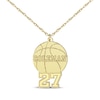 Thumbnail Image 1 of Basketball Name & Number Necklace 10K Yellow Gold 22&quot;