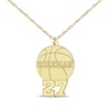 Thumbnail Image 1 of Basketball Name & Number Necklace 14K Yellow Gold 22&quot;