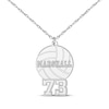 Thumbnail Image 1 of Volleyball Name & Number Necklace Sterling Silver 22&quot;