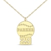 Thumbnail Image 1 of Baseball Name & Number Necklace 10K Yellow Gold 22&quot;