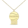 Thumbnail Image 1 of Baseball Name & Number Necklace 14K Yellow Gold 22&quot;